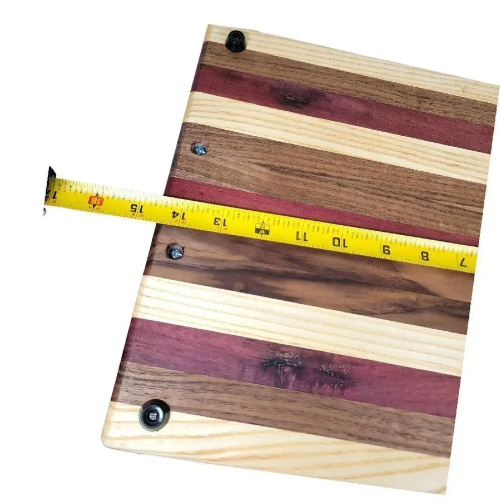 Handmade Rustic Charcuterie Cutting Board  with Handles Purple Heart White Oak